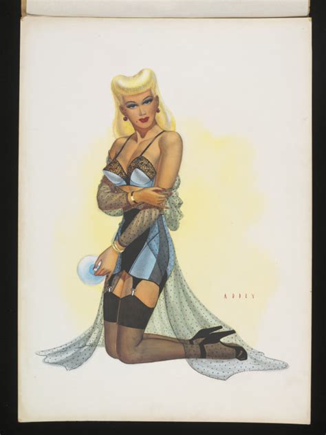 Pin Up Girl Wearing A Slip Stockings And Suspenders