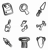 Archaeology Icons Vector Clip Illustration Tools Freehand Artifacts Illustrations History Similar Set sketch template