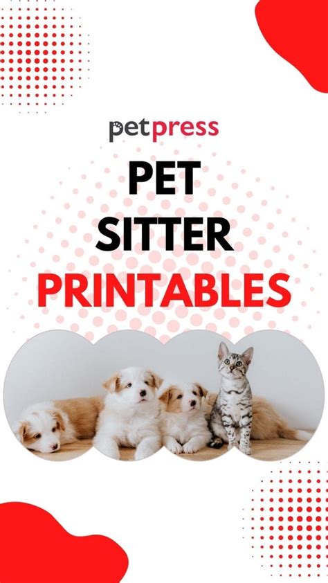 pet sitter printables    pet sitter checklist