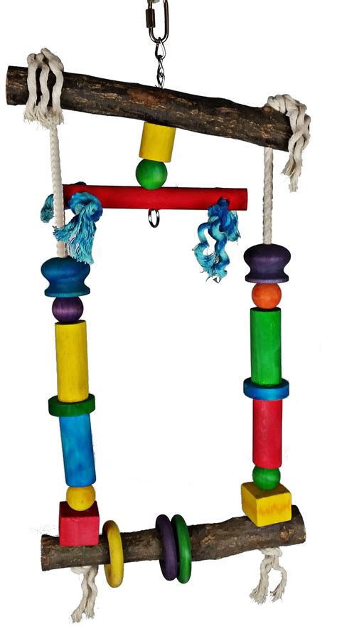 wooden swing wrope hb   parrots