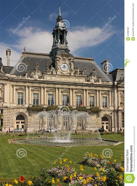 town hall tours france editorial photo image  city