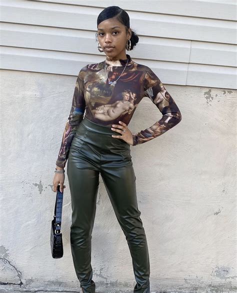 pin by niydior on my inspo black girl outfits leather pants outfit