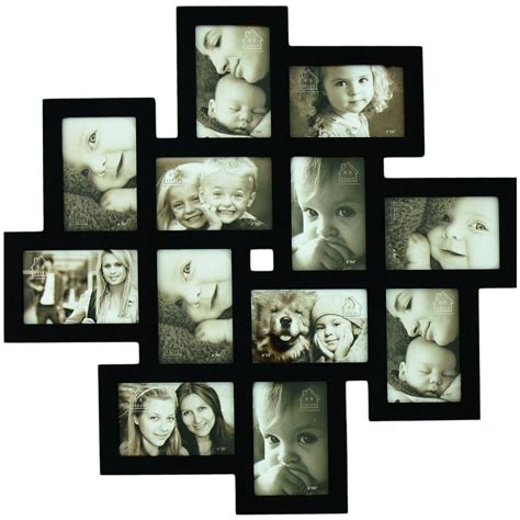 opening wooden black collage picture frame