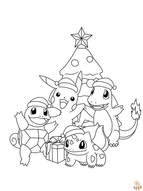 pokemon christmas coloring pages  printablefor kids