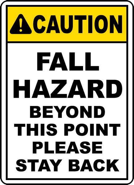 fall hazard   point sign