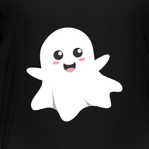 cute happy ghost smiling happily kids premium  shirt rusty doodle
