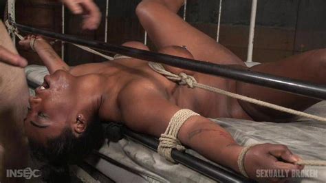 oiled down lisa tiffian worships two big cocks with drooling deepthroat strict rope bondage