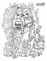 Twins Coloring Designlooter Jadedragonne Contest Halloween sketch template