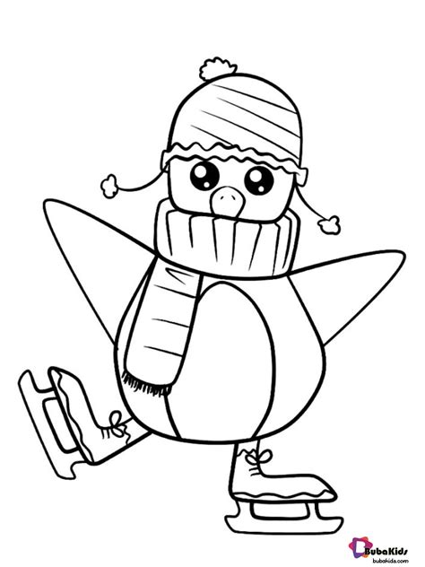 printable cute penguin coloring page bubakidscom
