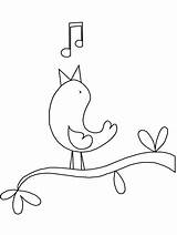 Coloring Bird Sing Birds Pages Printable Singing Animals Canary Kids Drawing Preschool Print Advertisement Leave Book sketch template