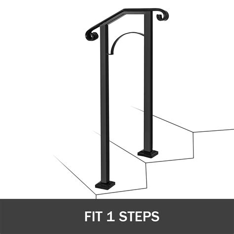 Iron Handrail Arch Fits 1 2 3 4 Steps Matte Black Stairs Buildings