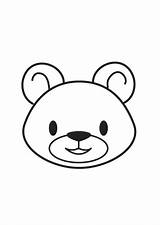 Bear Coloring Head Pages sketch template