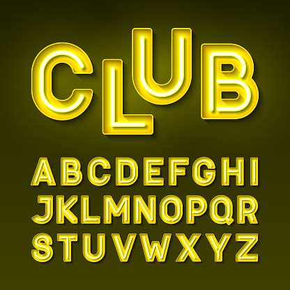 night club vintage style neon font stock illustration  image