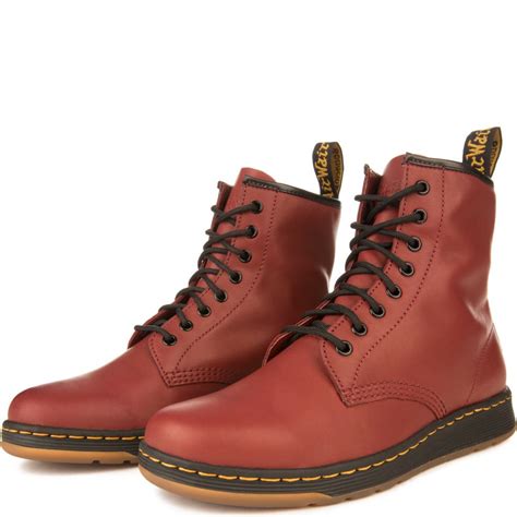 dr martens mens newton cherry red boots  shiekh