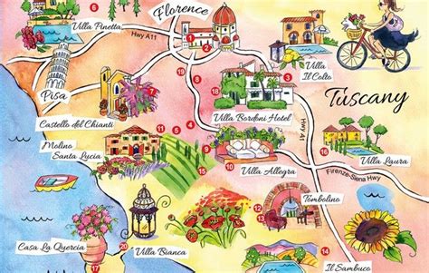 detailed map  tuscany italy showing main cities villages resorts roads towns