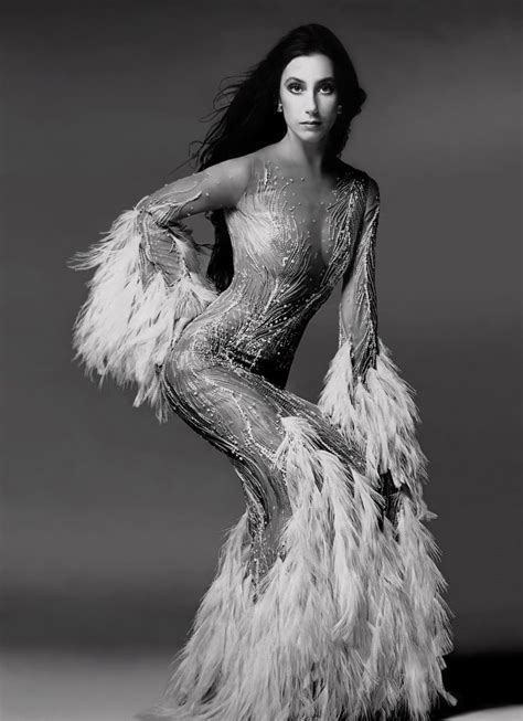 cher in the bob mackie vulture feather dress she wore on the cover of time magazine fashion