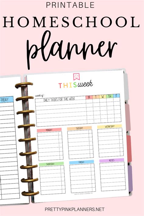 weekly homeschool planner template