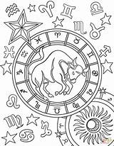 Taurus Tauro Zodiaco Signos Znaki Signo Zodiaku Sheets Supercoloring Mandala Mandalas Sagitario Astronomy Zodiacale Disegno Segno Drukuj sketch template