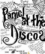 Disco Panic Calligraphy sketch template