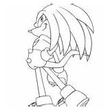 Knuckles Sonic Echidna sketch template