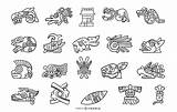 Azteca Vexels Quetzalcoatl Dios Elementos Formato Esquema Contorno sketch template