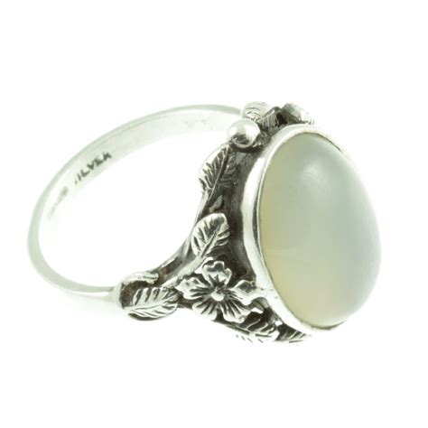 Art Nouveau Moonstone Silver Ring Carus Jewellery