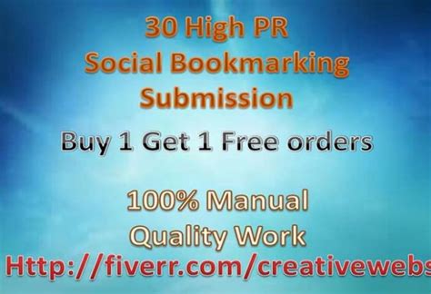 30 high pr social bookmarking sites buy 1 get 2 free by creativewebs