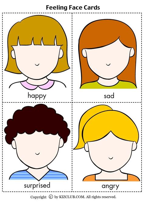 preschool  printable emotion faces ted lutons printable