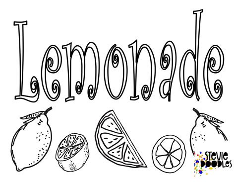 lemonade sign coloring pages