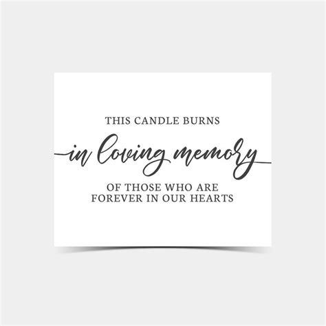 printable  candle burns  loving memory sign   etsy