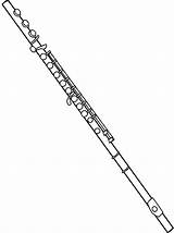 Flute Coloring Drawings Instruments Wind sketch template
