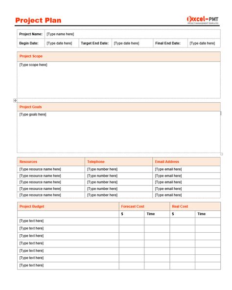 simple project plan template project management small business guide