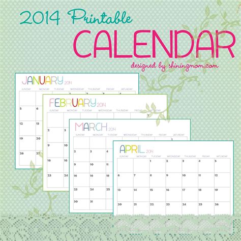 printable calendar shining mom month calendar printable