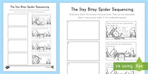 itsy bitsy spider printable worksheets