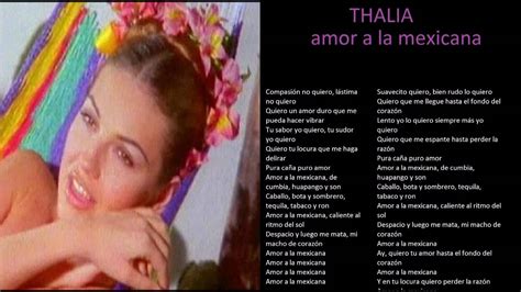 Thalia Amor A La Mexicana Lyrics Youtube