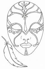 Coloring Mask Masque Pages Coloriage Drawings Mascara Masks Template Et Carnaval Plume Para Le La Colorier Face Drawing Adult Painting sketch template