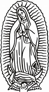 Guadalupe Coloring Virgen sketch template