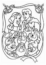 Sneeuwwitje Dwergen Prins Kleurplaat Kleurplaten Samen Zeven Disney Colorir Blanche Neige Coloriage Ausmalbilder Dwarfs Seven sketch template