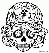 Coloring Pages Sugar Skull Roses Popular Skulls sketch template