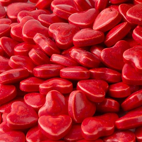 red mini hearts pressed candy  lb bag  lb case  nuts