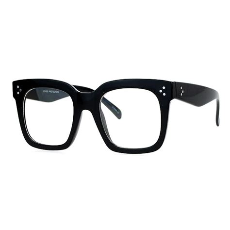 Buy Juicyorange Polycarbonate Oversized Clear Lens Glasses Thick Square