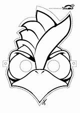 Krokotak Mascaras Rooster Masky Crafts Antifaz Silueta Pollito sketch template