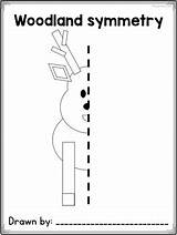 Symmetry Woodland Math Activity Drawing Preview sketch template