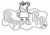 Pig Peppa Logo Coloring Pages Printable Print sketch template
