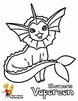 Coloring Eevee Pages Pokemon Popular Vaporeon sketch template