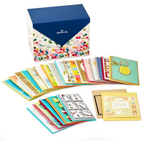assorted  occasion cards  polka dot organizer box box
