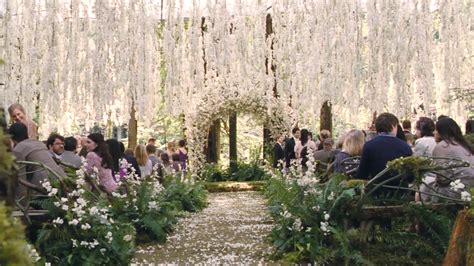 gorgeous twilight wedding hanging flowers   reception hall