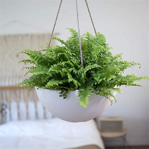 White Hanging Planter Basket 25 Cm Indoor Outdoor Flower Pots Plant
