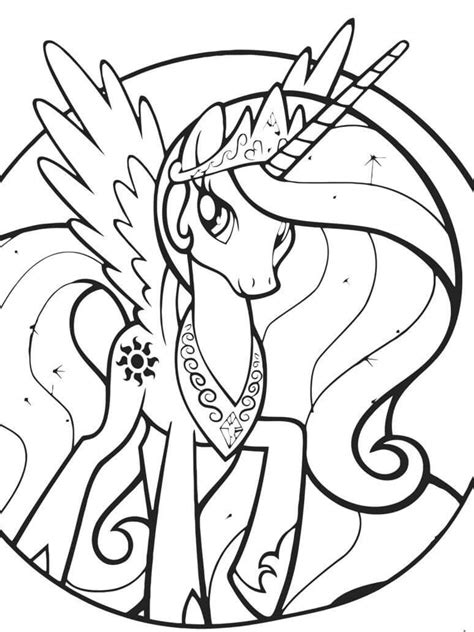 wonderful princess celestia coloring page  printable coloring