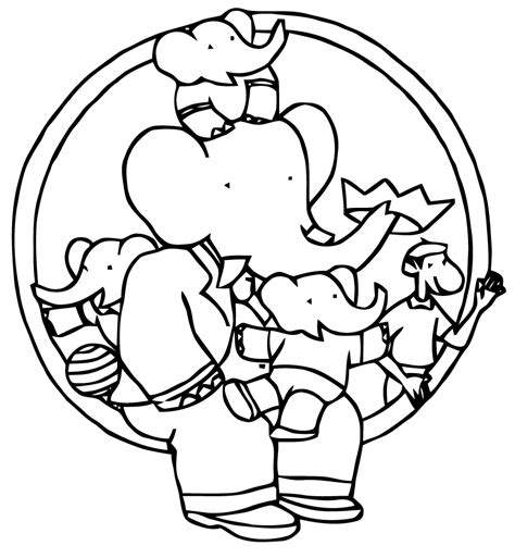 babar drawing  print  color babar kids coloring pages